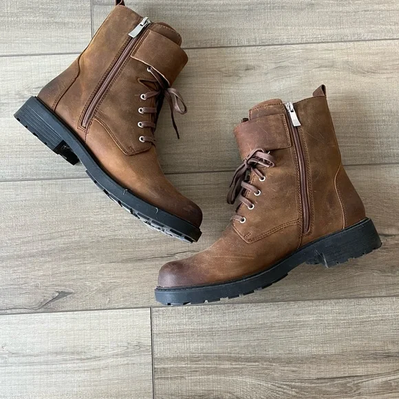 Clark's Orinoco 2 Lace Zip Boots, Snuff Leather, Sz 10 - Picture 4 of 7